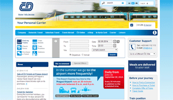 České Dráhy or Czech Railways Website