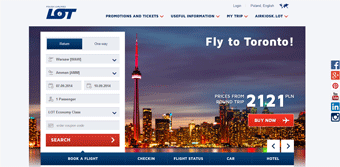 Polish LOT Airlines Website