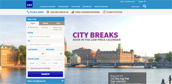 SAS Scandinavian Airlines Website